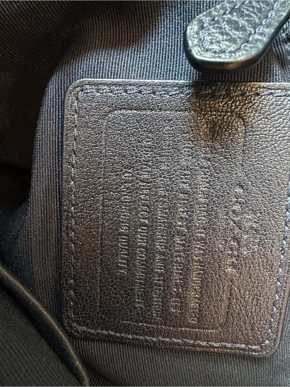 Coach Navy Pebble Leather Hobo Bag